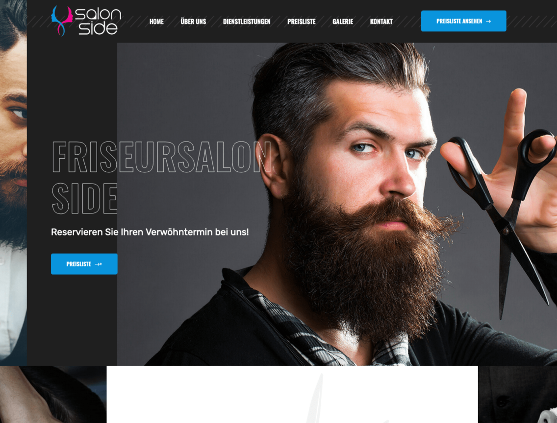 Screenshot Side Friseusalon Website Referenz WordPress