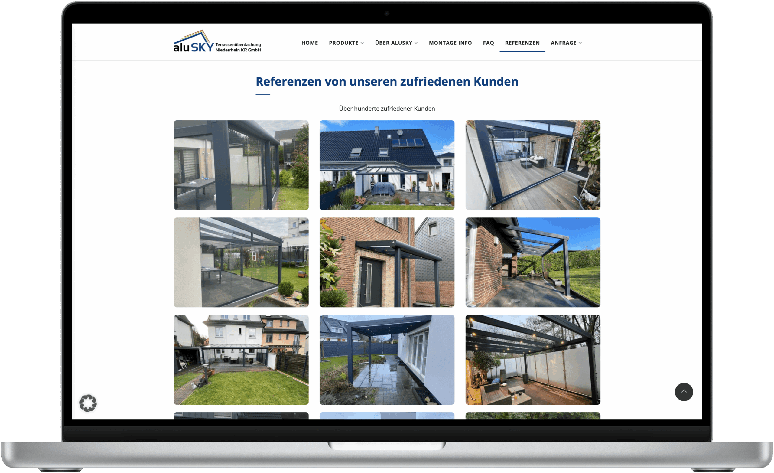 aluSky Terrassenüberdachungen Screenshot Gelerie Referenz