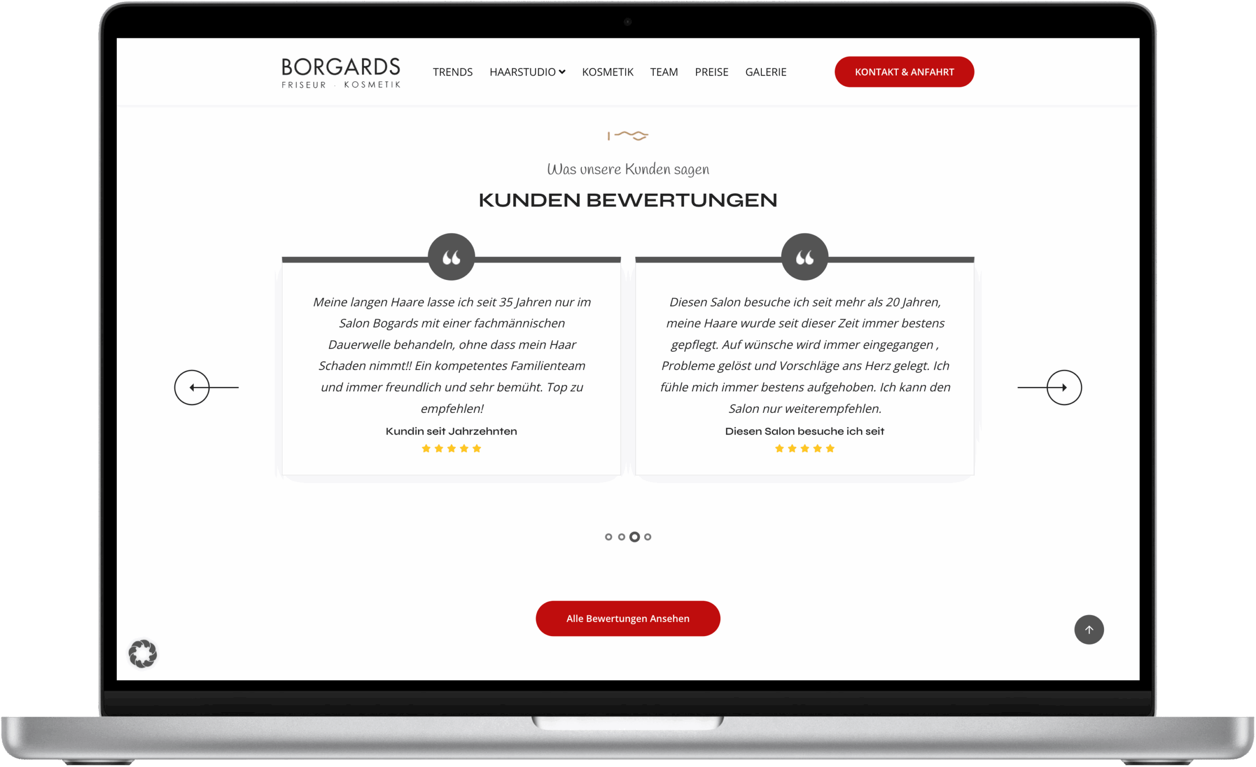 Friseur Borgards Screenshot Kundenbewertungen Referenz