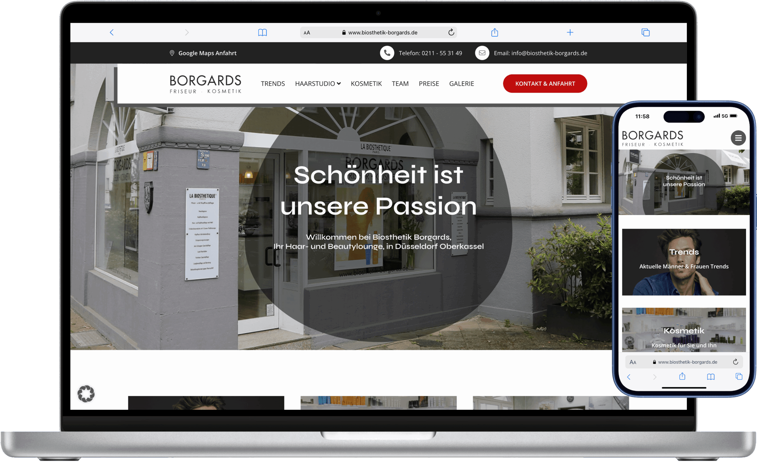 Friseur Borgards Screenshot Home Referenz