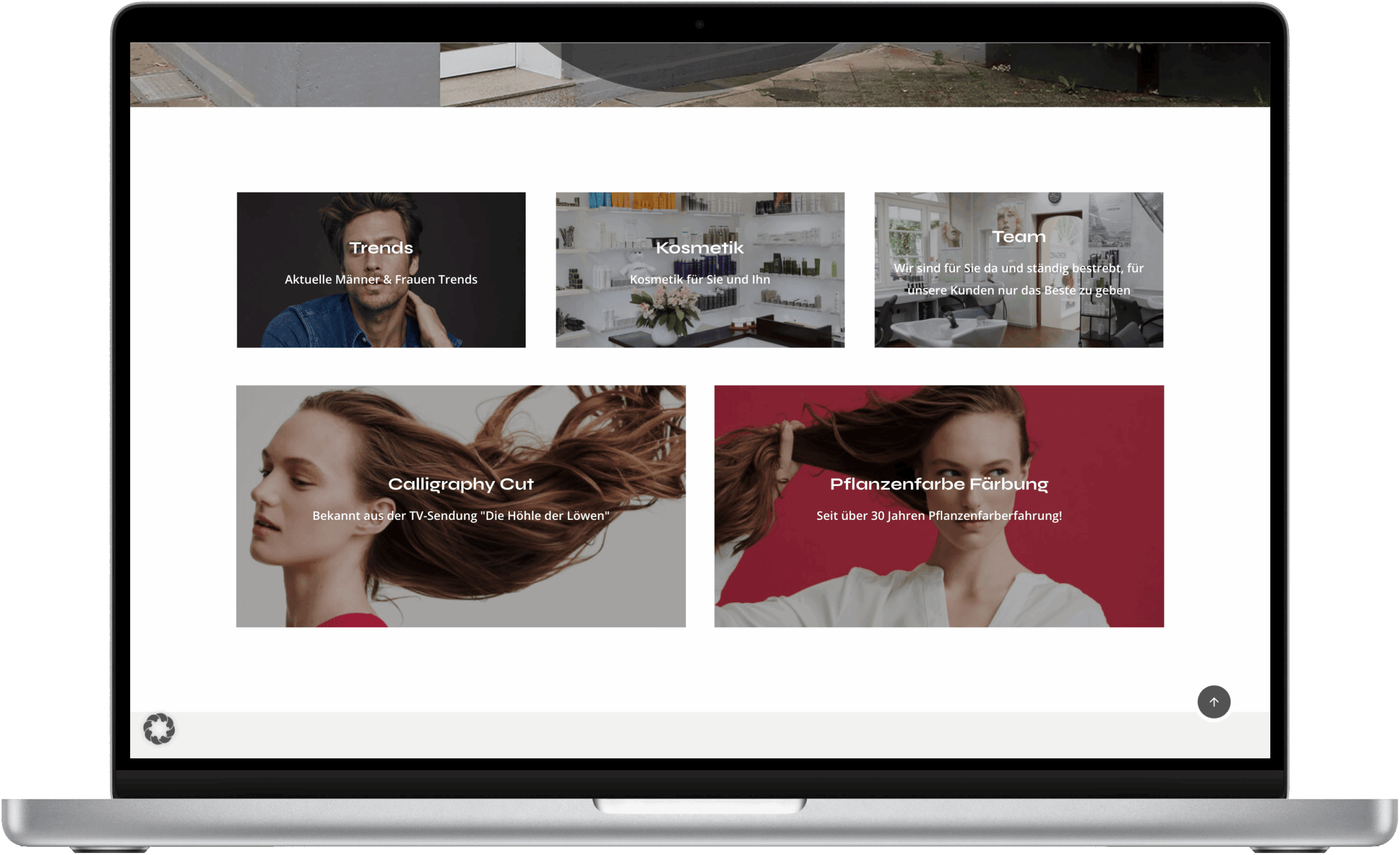 Friseur Borgards Screenshot Kategorien Referenz