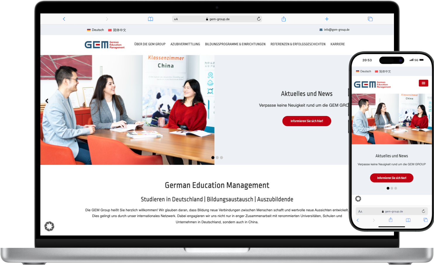 GEM Referenz WordPress Webseite Screenshot