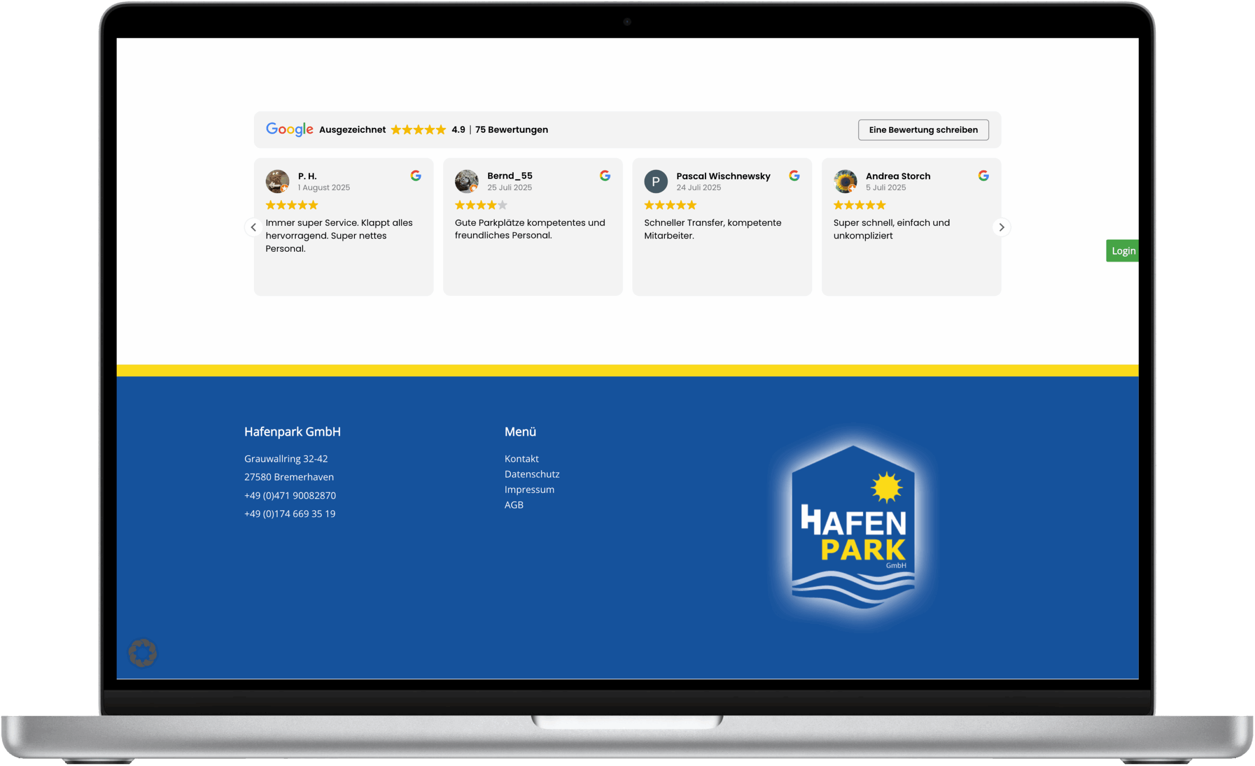 Ihr Hafenpark Footer Screenshot Referenz