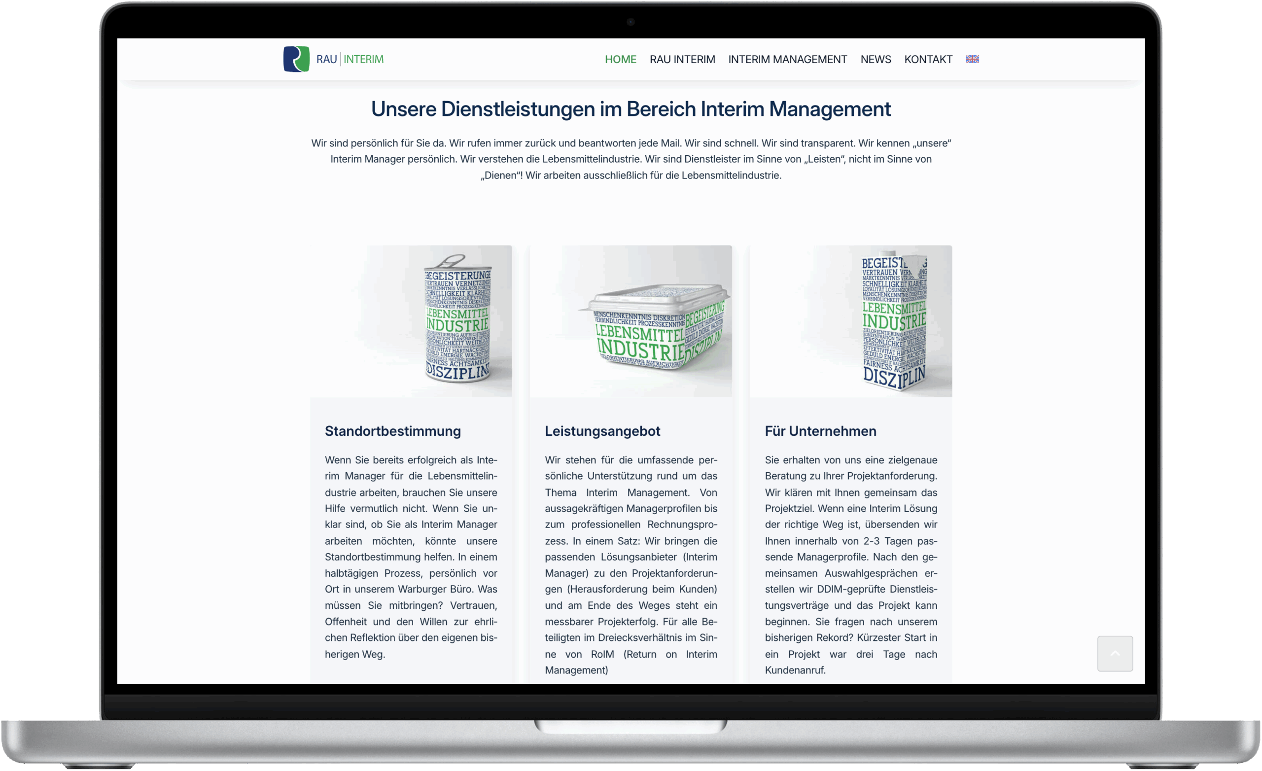 Rau Interim Screenshot Dienstleistungen Teaser Referenz