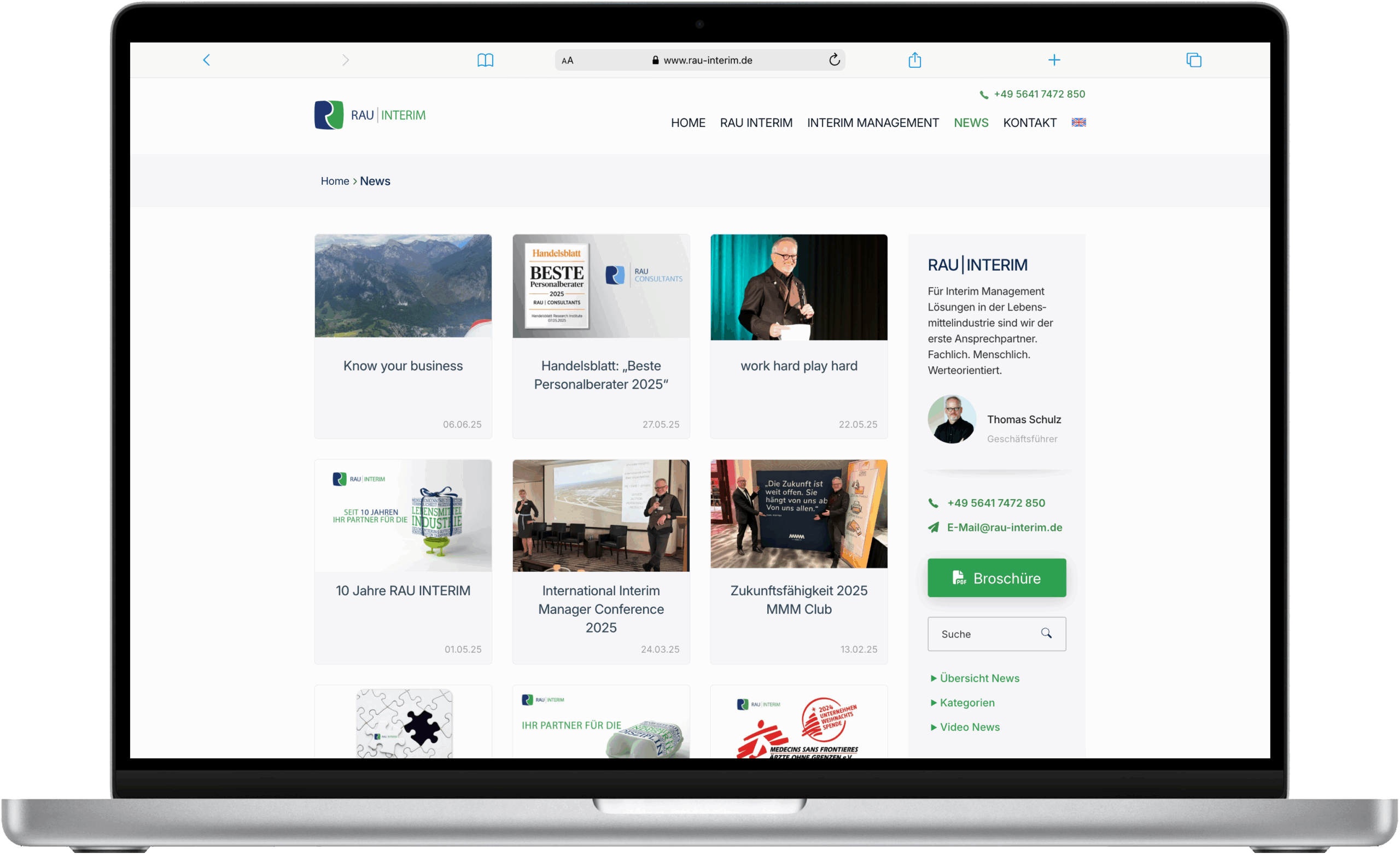 Rau Interim Screenshot News Übersicht Beiträge Referenz