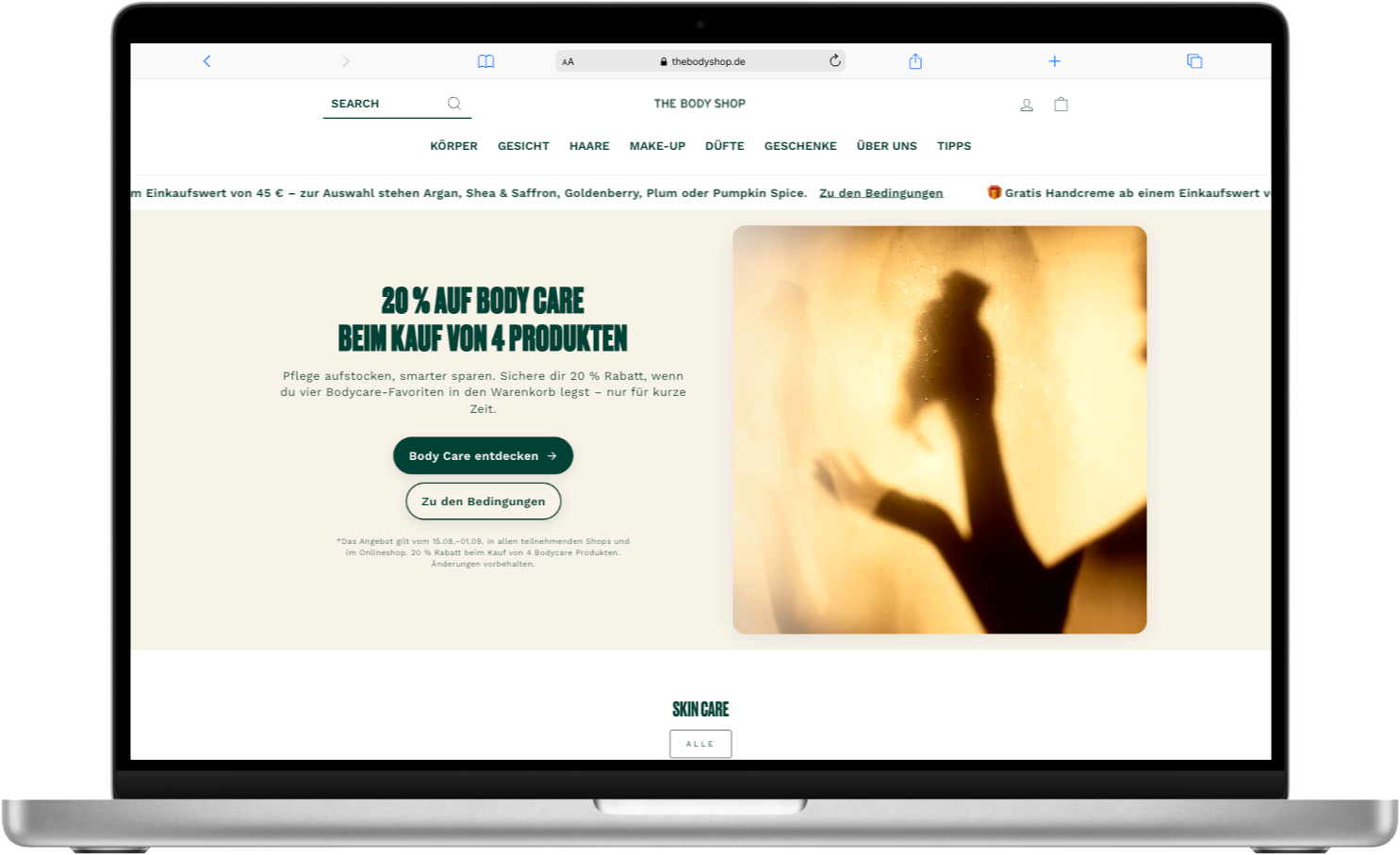 The Body Shop Shopify Screenshot Home Referenz